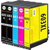 Amaprint 5 cartucce compatibili con Epson 603XL Multipack per WF2810 WF2820 WF2830 WF2835 WF2840 WF2845 WF2850 WF2870 XP2105 XP2150 XP2155 XP3105 XP3150 XP3155 XP4105 XP4150 XP4155