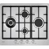 Candy Piano Cottura 4 Fuochi a Gas 60 cm colore Inox Moderna - CHG6D4WTX