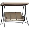 Outsunny Dondolo 3 Posti da Giardino o Terrazzo con Tettuccio Regolabile e Tasche Portaoggetti Marrone 196x128x172cm|Aosom