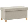 HOMCOM Panca Contenitore Pieghevole da 67L, Coperchio Imbottito e Rivestimento Vellutato, 76x38x38cm, Crema
