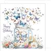 Edition Seidel Biglietto d'auguri quadrato premium con busta. Biglietto di auguri di buon compleanno per uomo donna bambino farfalle fiori (GQ333 SW024)