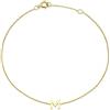 CARISSIMA Bracciale da Donna in Oro Giallo 9ct con Lettera M Regolabile da 4.5mm x 5mm, Lunghezza 15cm/6-18.5cm/7.25