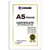 HOMIK Cornice portafoto formato A5, con cornice in vetro di sicurezza in acrilico, con supporto per foto, ideale per regali e appendere alla parete, colore: bianco