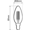 Lampada LED E14 4W a Filamento 150lm/W No Flickering - C35 Colore Bianco Caldo 2.700K