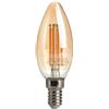 Lampada LED E14 4W a Filamento Ambrata Dimmerabile - C35 Colore Bianco Caldo 2.500K