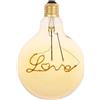 Lampada LED E27 a Filamento con scritta LOVE 2W - G125 Colore Bianco Molto Caldo 2.000K