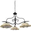 CERAMICHE CALTAGIRONE Lampadario Ferro 3 Luci Bilanciere - Vari Decori