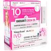Eurocali 10x Tamponi COVID 19 - Test Nuove Varianti 2025 - Tamponi Rapidi Nasali Certificati per Uso Domestico, Risultato Rapido - Singclean IVD