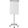 ROCADA, Lavagna a fogli mobili su ruote, 67 x 62 x 181 cm, economica, con porta carta e base a stella, lavabile a secco, bianco