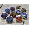 ARTISNO Pomelli in ceramica per cassetti di cucina - Ferramenta artigianale per porte e armadi - Set da 10 (Fiore vintage)