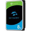 Seagate SkyHawk, Unità Disco Interna da 8 TB per Applicazioni di Sorveglianza, Unità SATA 6 Gbit/s, 3.5, Cache 256 MB per Sistemi con Videocamere DVR e NVR, 3 Anni di Servizi Rescue (ST8000VX0022)