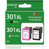 CARTOUCHINK - 301XL - 2 cartucce d'inchiostro compatibili con HP 301 XL 301 - per HP DeskJet 3050 1050 J410 2544 Envy 4500 4504 OfficeJet 2620 4630 4632 4634 (1 nero e 1 colore)