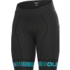 ALE' Pantaloncini ciclismo donna senza bretelle ALE' PR-R STRADA nero-turchese