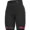 ALE' Pantaloncini ciclismo donna senza bretelle ALE' SOLID TRAGUARDO nero-rosa fluo 2025