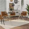 DEGHI Tavolo 160x90 cm con piano in vetro e gambe oro - Glart