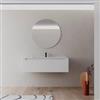 DEGHI Mobile bagno sospeso 120 cm bianco opaco con lavabo integrato e specchio - Sleek