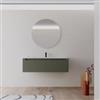 DEGHI Mobile bagno sospeso 120 cm verde cemento con lavabo integrato e specchio - Sleek