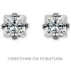 Inverness Orecchini 112 Tiffany Medio Zircone Quadrato 3MM