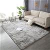 MatejuTappeto Salotto Moderno Peloso, Tappeto Camera da Letto per Soffice e Soffice, Tappeto Pelo Lungo Lavabili Antiscivolo per Nursery Camera da Letto Home Decor (160x200cm,Grigio Tie-Dye)