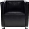 vidaXL Poltrona a Cubo in Similpelle Nera Poltroncina Sedia con Braccioli