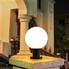 Mengjay Lampioni da Giardino Esterno Moderno E27 Lampade Da Esterno Sfera Rotonda In Acrilico Lampada A Colonna Lampada da Pilastro LED Lampione a Globo Lanterna Lampada Da Palo per Villa (20cm)