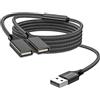MOGOOD Cavo USB USB Splitter USB-A Stekker naar 2 aansluitingen, cavo perduto, cavo splitter USB duurzame cavo splitter in nylon, snelle gegevensoverdracht, compatibile con stampanti flashdrive