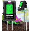 WADEO Misuratore PH Terreno 6 in 1, Doppia Sonda Igrometro Piante con Fertilità/umidità/PH/Temperatura/umidità Ambientale/Luce Solare, per Interno, Esterno, Giardinaggio, Prato, Agricoltura