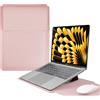 HaruYo 13-14 Pollici Custodia per Computer Portatile con Supporto Funzione per Laptop, PU Pelle Portatile Sleeve per MacBook Air/MacBook Pro/Surface Dell Lenovo HP ASUS Acer PC (13-14 Pollici | Rosa)