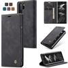 Owlhold Custodia per Huawei P30 Pro, in morbida pelle Nabuk vintage, pieghevole, con scomparti per carte, funzione leggio, antiurto, colore nero