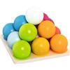 goki 58335 - Piramide a Sfera in Legno, per promuovere la coordinazione Occhio-Mano e Le capacità motorie, Classici, impilare Palline Colorate, 15 cm x 15 cm, Set da 14 Pezzi, a Partire da 1 Anno