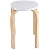 SOULONG Sgabello Tondo Impilabile, Sgabello impilabile in Legno, edia da Doccia Bagno Stool Sgabello per Camera casa, 45,5 x 30 cm, Bianco (1 Pezzi)