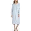 Calida - Camicia da notte manica lunga con classico taglio raglan in cotone interlock. Lunghezza 110 cm, 3/S, AZZURRO