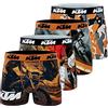 KTM by Freegun Boxer Uomo, Mutande Uomo microfibra, traspirante, elasticizzato, set di 4, Arancione, Nero, Grigio, Bianco, Taglie XL