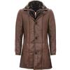 Infinity Leather Cappotto da Giacca da Uomo in Pelle di Montone Shearling in Marrone Caldo 3XL