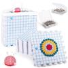 Coopay Set di 9 tappetini con griglia, per lavori a maglia, con 200 aghi a T, spessi tappetini per granny Square, per lavori a maglia, uncinetto