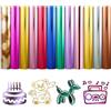 Tintnut Set di 12 fogli di vinile termoadesivo metallizzato, in vinile termoadesivo cromato, 30,5 x 25,4 cm, olografico, compatibile con Cricut o Silhouette Cameo per vestiti, cappelli e altri tessuti