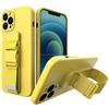 LMobile Strato in silicone Traseira Rope Case Gel Airbag Case Cover Cordino Xiaomi Poco X3 NFC Amarelo