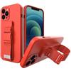 LMobile Strato in silicone Traseira Rope Case Gel Airbag Case Cover Cordino Xiaomi Redmi 9 Vermelho