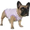 iChoue Bulldog inglese, 100% cotone traspirante, a righe, per Halloween, canottiere per cani di taglia media, canottiere francesi francesi, carlino, Boston Terrier, Pitbull, strisce bianche e viola -