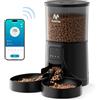 IMIPAW Distributore Automatico Cibo Gatti con 2 Ciotole, 4L Dispenser Cibo Cani, Controllato da APP, 2.4G WiFi Alimentazione a Distanza, 10 Pasti al Giorno, per Animali Di Piccola e Media Taglia
