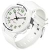BIEWO Orologio da polso impermeabile per donne e uomini, unisex, 24 ore, con lancetta dei secondi, luce notturna, quadrante militare facile da leggere, cinturino in silicone morbido e traspirante, bianco