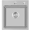 KINKIBOS Lavello da cucina in acciaio inox 304, 35 x 40 cm, piccolo, con foro per rubinetto e troppopieno (senza tubo di scarico), 1 vasca, spazzolato