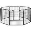 PawHut Recinto per Cani e per Cuccioli, Recinto Modulare per Cani da Interno ed Esterno in Metallo e Acciaio 8 Pannelli 79x79cm|Aosom