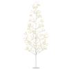 HOMCOM Albero di Natale Artificiale con 384 Luci LED Bianche e Rami Pieghevoli, in PP e Acciaio, Ø20x180 cm, Bianco