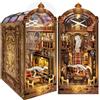 Quanquer DIY Book Nook Kit_ con protezione antipolvere e luce LED 3D in legno Nook Book, puzzle in legno 3D Booknok Natale Halloween compleanno idee per 14 anni (musei)