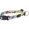 TOTTO - Collare per Cani di Piccola Taglia, Modello Mylu, Taglia S, Collare per Cani Regolabile, Ferramenta Resistente, Placca di Sicurezza, Anello a D per Guinzaglio, Stampa Geommyn Multicolor