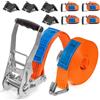 INTAKO 4/6/8/10/12m Cinghie a Cricchetto Professionali 5000kg x 50mm - Set di 4 Cinghie di Fissaggio con Cricchetto e 4 Angolari di Protezione - Fasce a Cricchetto per Camion (6m)