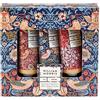 William Morris At Home Set regalo con crema mani al patchouli e bacche rosse, arricchita con burro di karitè e oli essenziali, dimensioni adatte ai viaggi, 3 x 30 ml