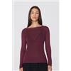 Tezenis Maglia Con Scollo A Barchetta In Viscosa E Lana Merino Donna Bordeaux