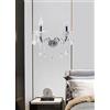 TOT ELECTRIC Applique da parete 2 braccia attacco piccolo E14 argento classico vetro con cristalli lampada vintage incluso 2 lampadine candela luce calda
